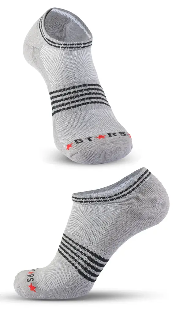 pair of no show winter socks showing front and side views